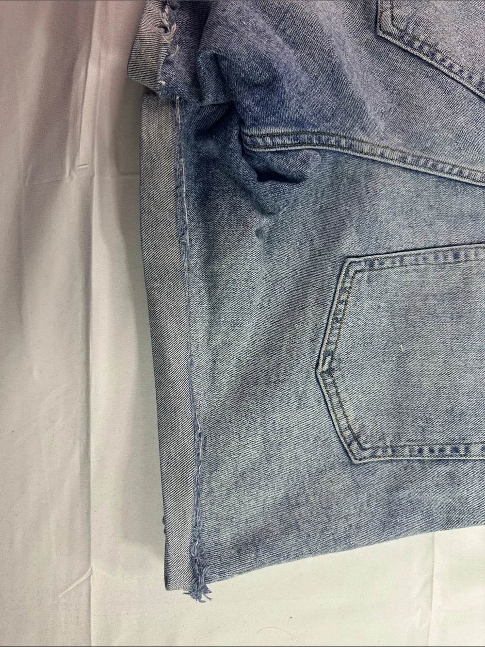 H&M Light Blue Frayed Hem Denim Shorts
